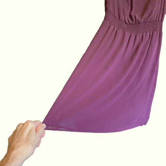 Reitman’s Dark Purple Mini Dress-Size Medium-NWT-Sleeveless-Ruffled Sleeve/Neck - Picture 11 of 11